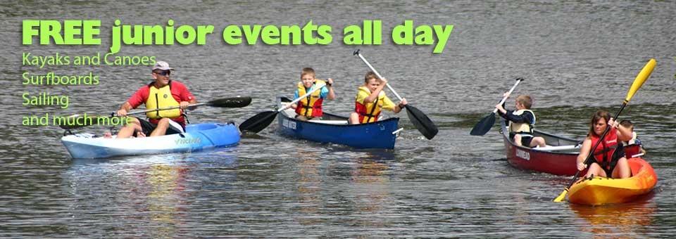 Free Junior kayak/canoe, surfboard and sailing events all day.
