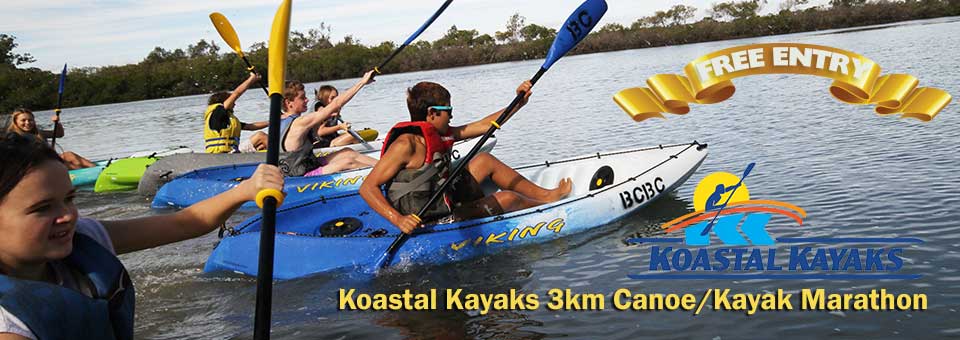 Enter the kayak and canoe marathon. 6kms of fun, fun, fun.